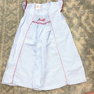 4th of July Smocked Seersucker dress * 3T